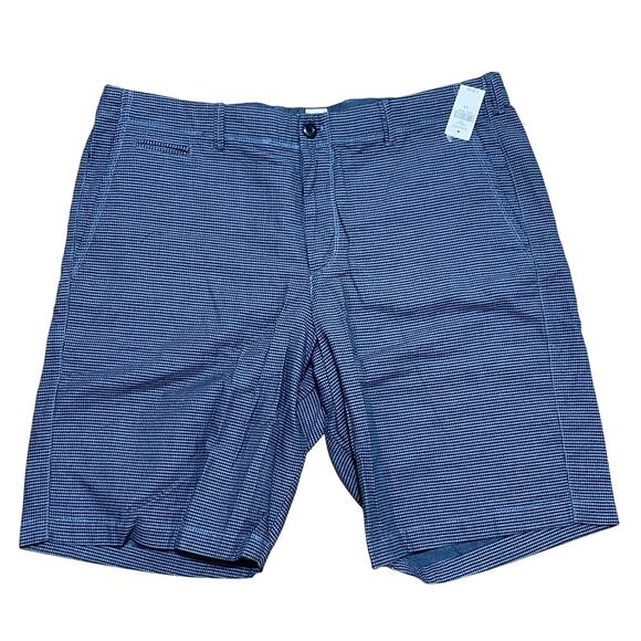 GAP Men's 38 10in Inseam Cotton Flat Front‎ Blue Gingham Shorts Pockets NWT - Picture 1 of 7